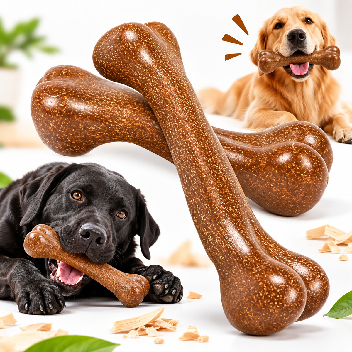 Durable Dog Bone Chew Toy (PACK OF 2) – Teeth Cleaning & Boredom Relief 🐾