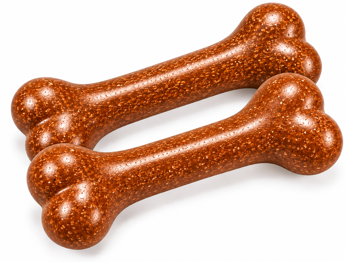 Durable Dog Bone Chew Toy (PACK OF 2) – Teeth Cleaning & Boredom Relief 🐾