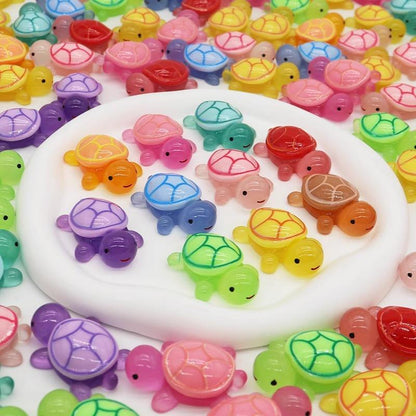 3D Resin Turtle Night Glow Figurine – Luminous Ocean Animal Miniature Collectible Toy | Surprise Blind Bag Gift