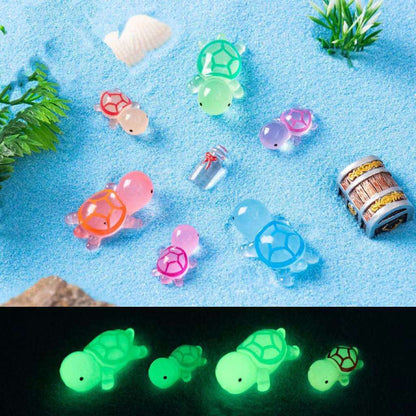 3D Resin Turtle Night Glow Figurine – Luminous Ocean Animal Miniature Collectible Toy | Surprise Blind Bag Gift