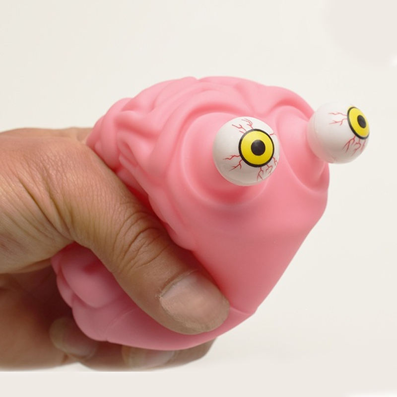 Halloween Eye-Popping Brain Squeeze Toy – Slow Rising Novelty Stress Relief Fidget Toy for Kids & Adults | Funny Halloween Gift