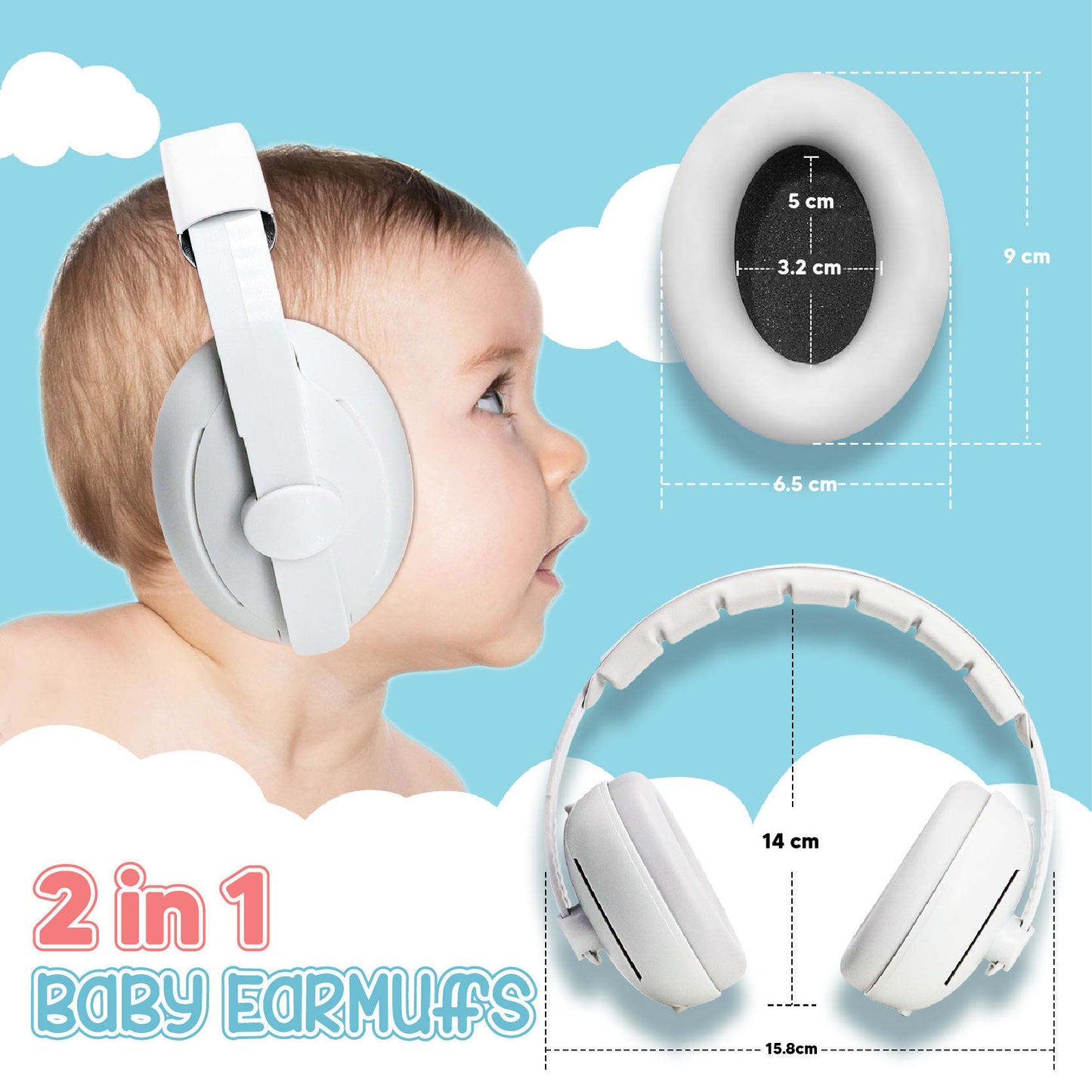 Baby Noise Cancelling Earmuffs – Hearing Protection Headphones for Infants & Toddlers