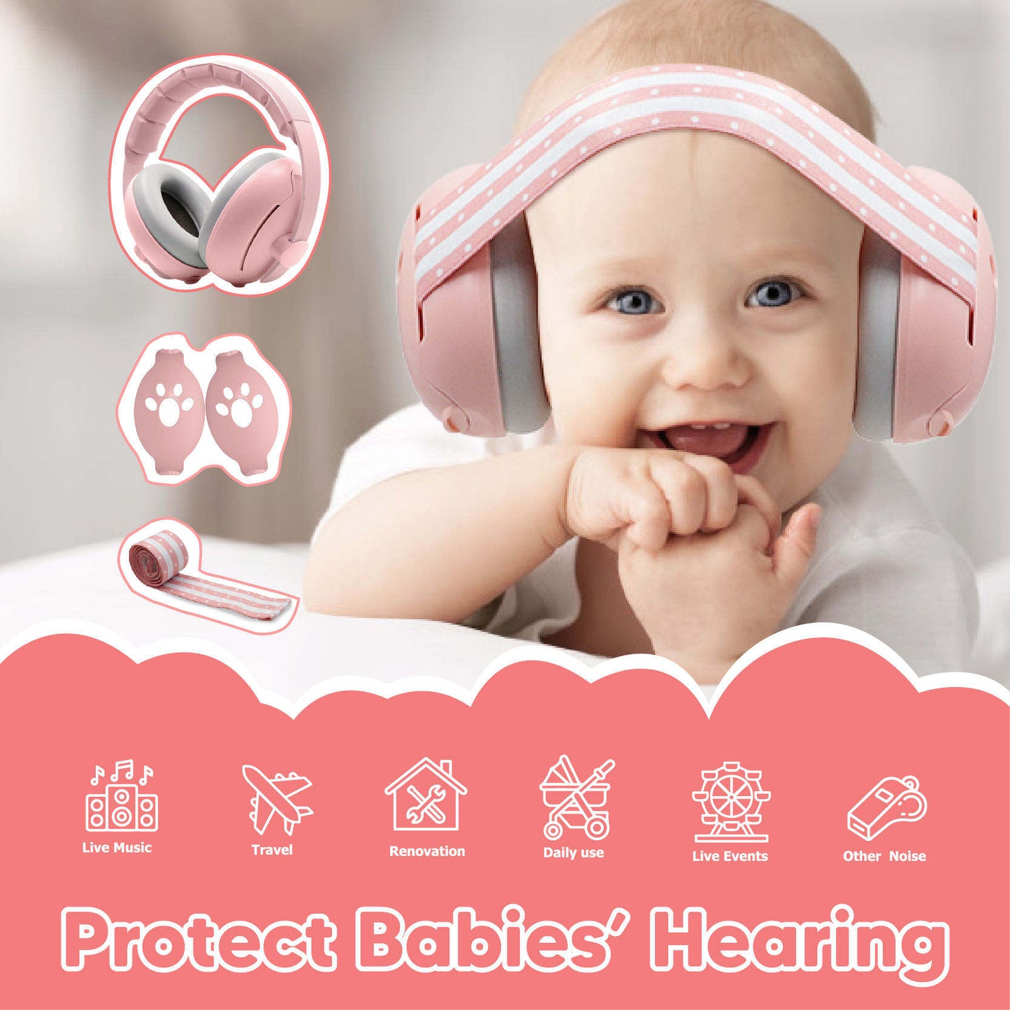 Baby Noise Cancelling Earmuffs – Hearing Protection Headphones for Infants & Toddlers