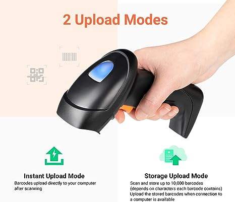 Tera 1D/2D QR Barcode Scanner – Wireless Handheld Scanner with USB Charging Cradle