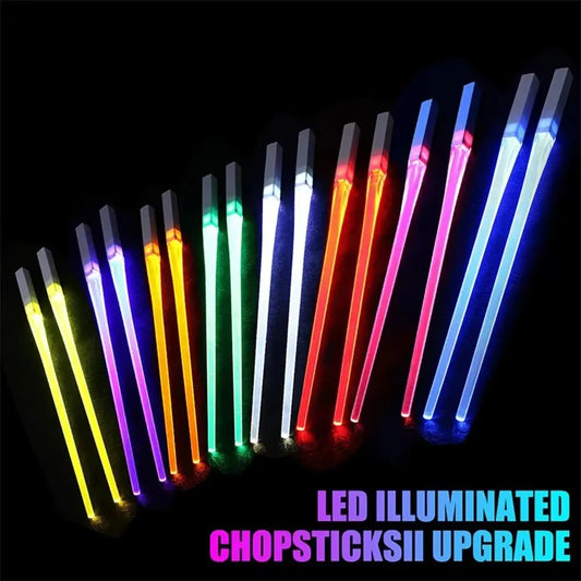 LED Lightsaber Chopsticks – Glowing Reusable Light-Up Chopsticks for Fun Dining