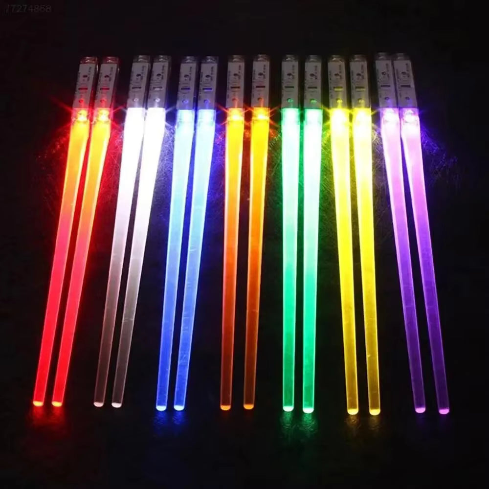 LED Lightsaber Chopsticks – Glowing Reusable Light-Up Chopsticks for Fun Dining