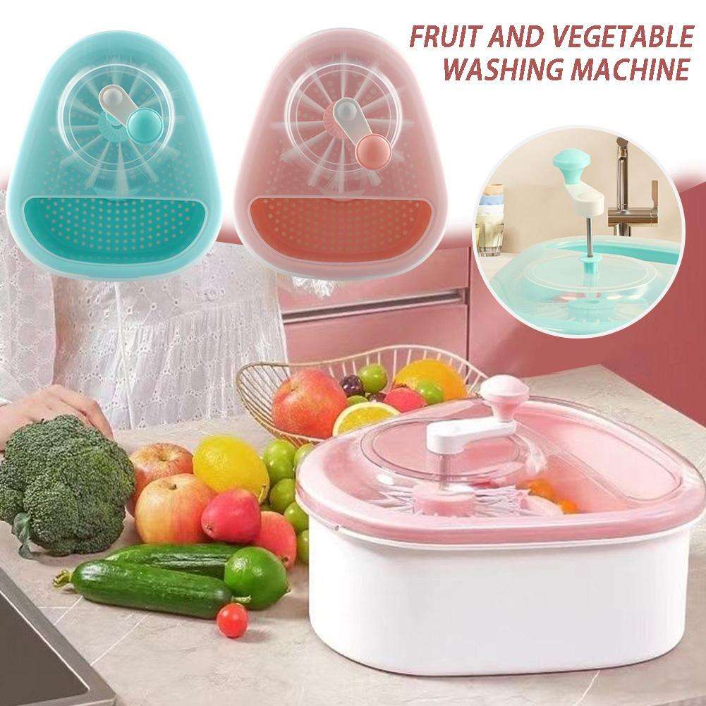 🍎🥦 Fruit & Vegetable Washing Machine – Full-Sided Spin Scrubber for Deep Cleaning