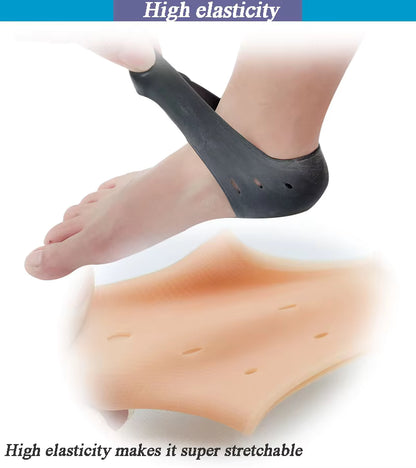 Moisturizing Gel Heel Socks – Soft Silicone Heel Protectors for Dry & Cracked Feet