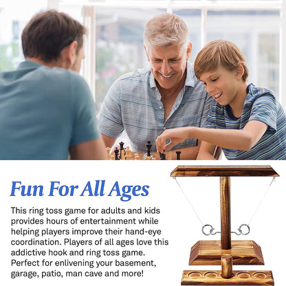 Wooden Ring Toss Game – Interactive Family Party Tabletop Game for Kids & Adults
