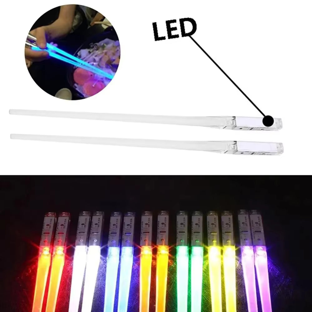 LED Lightsaber Chopsticks – Glowing Reusable Light-Up Chopsticks for Fun Dining