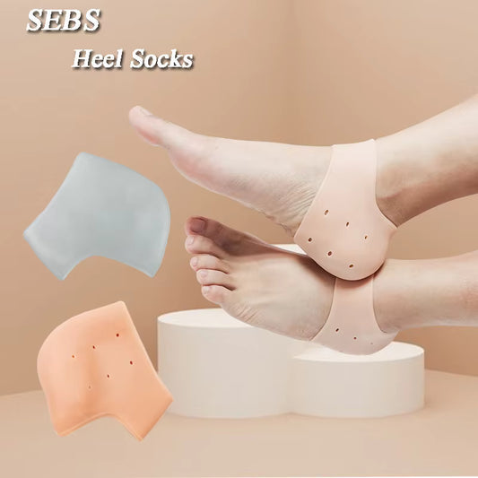 Moisturizing Gel Heel Socks – Soft Silicone Heel Protectors for Dry & Cracked Feet