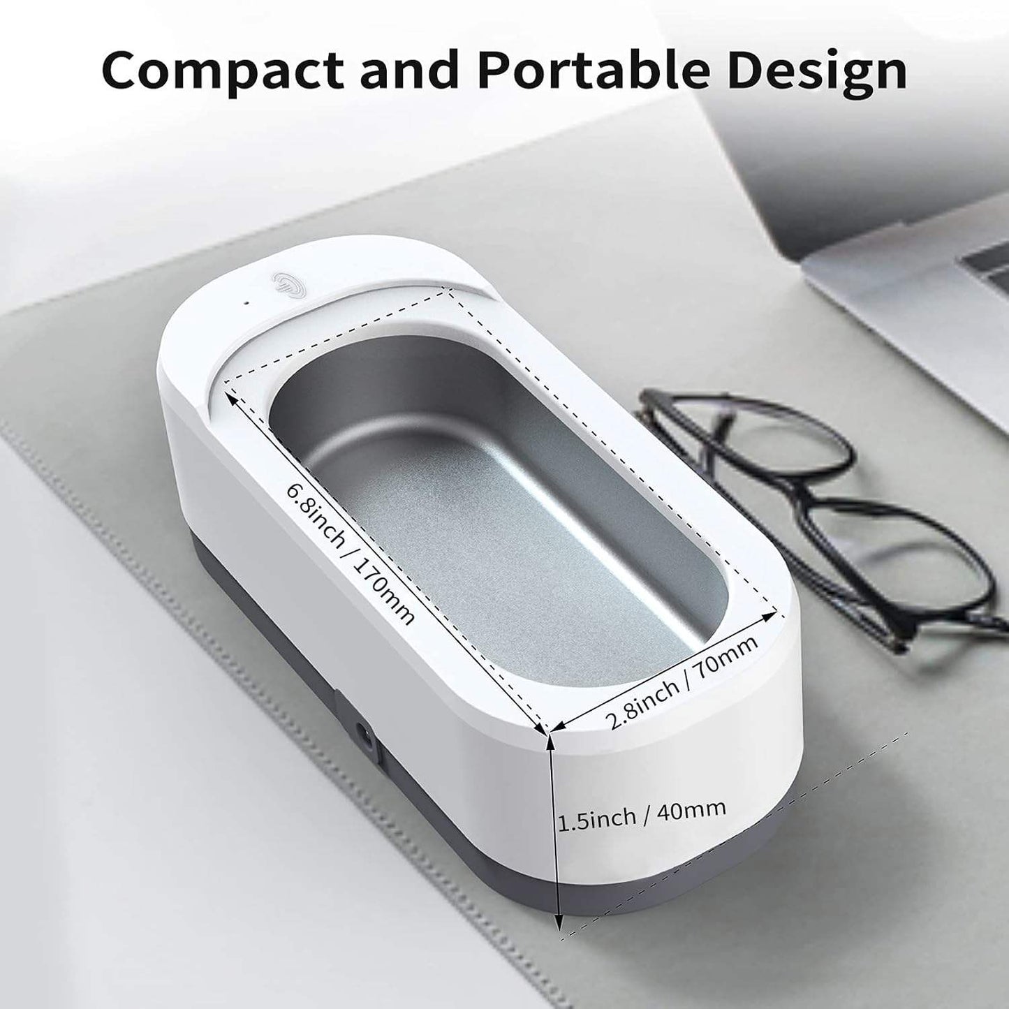 Portable Ultrasonic Cleaner – Mini Electric Jewelry, Glasses & Watch Cleaning Machine