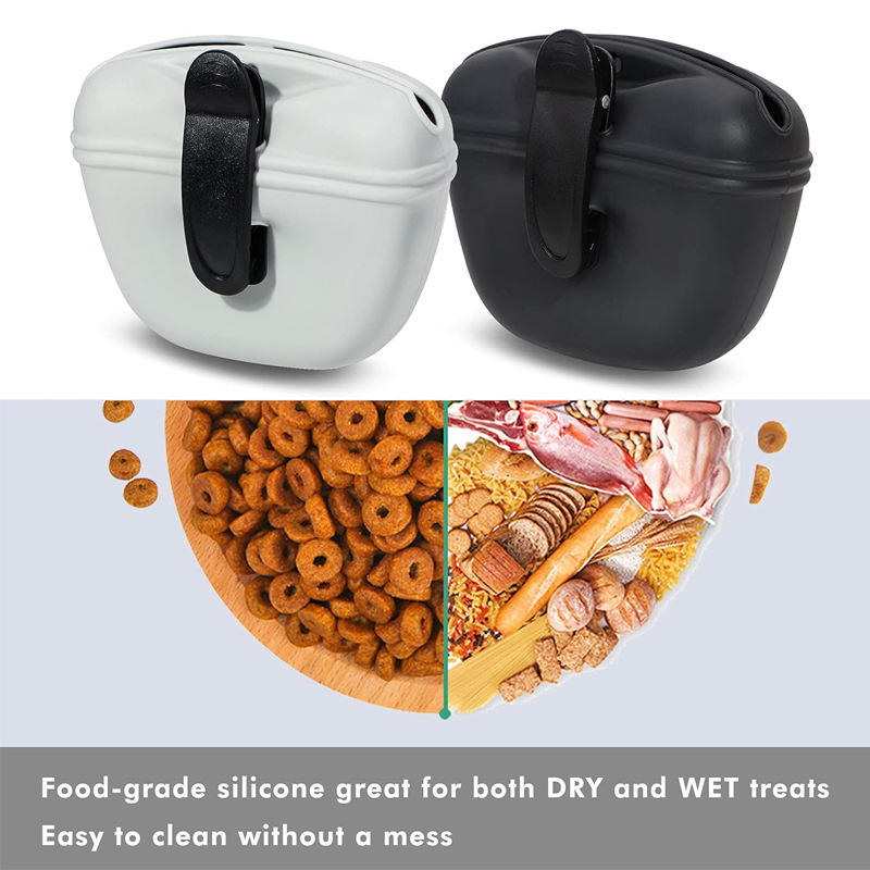 Silicone Pet Treat Pouch – Portable Dog Training Snack Bag with Magnetic Closure