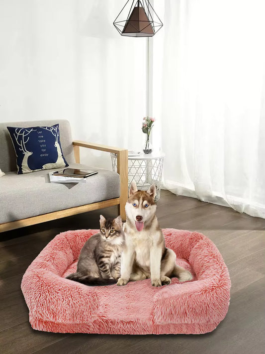 Luxury Plush Dog Sofa Bed – Washable Calming Pet Couch for Dogs & Cats