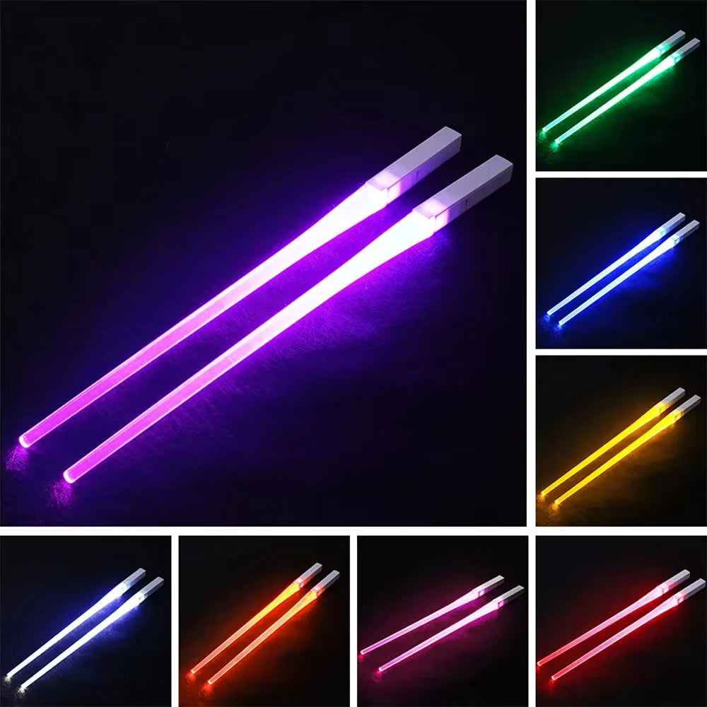 LED Lightsaber Chopsticks – Glowing Reusable Light-Up Chopsticks for Fun Dining