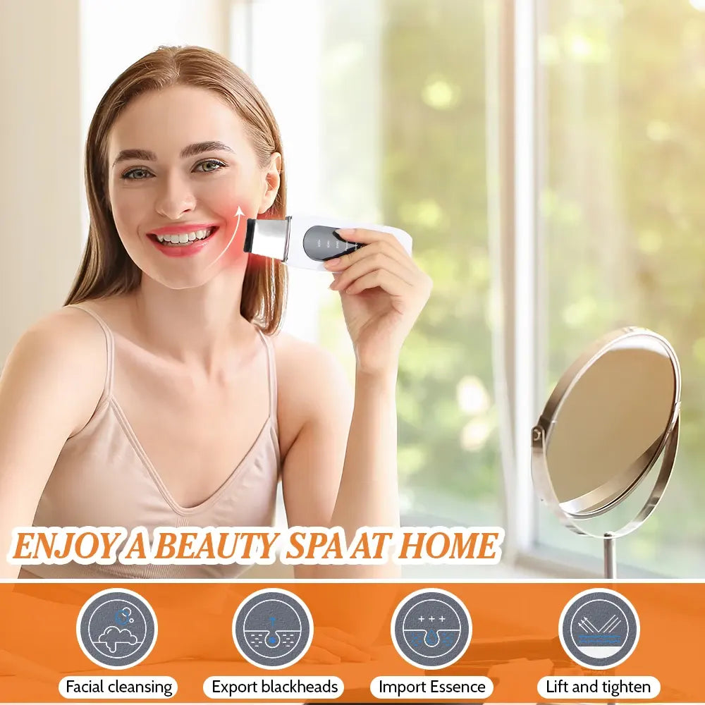 Ultrasonic Skin Scrubber – Electric Pore Cleaner & Facial Skincare Device