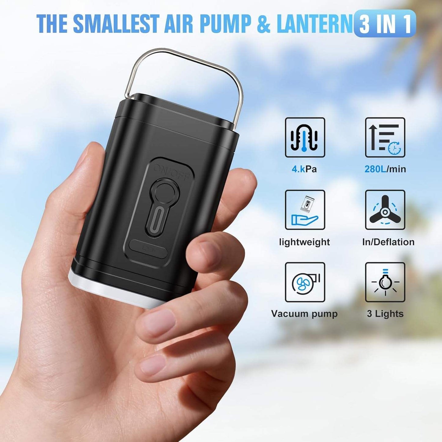 Mini Electric Air Pump – Portable Inflator for Air Mattresses, Pool Floats & Vacuum Bags