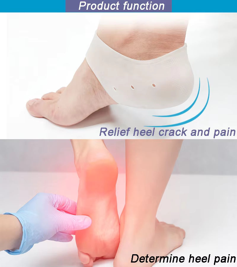 Moisturizing Gel Heel Socks – Soft Silicone Heel Protectors for Dry & Cracked Feet