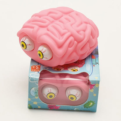 Halloween Eye-Popping Brain Squeeze Toy – Slow Rising Novelty Stress Relief Fidget Toy for Kids & Adults | Funny Halloween Gift