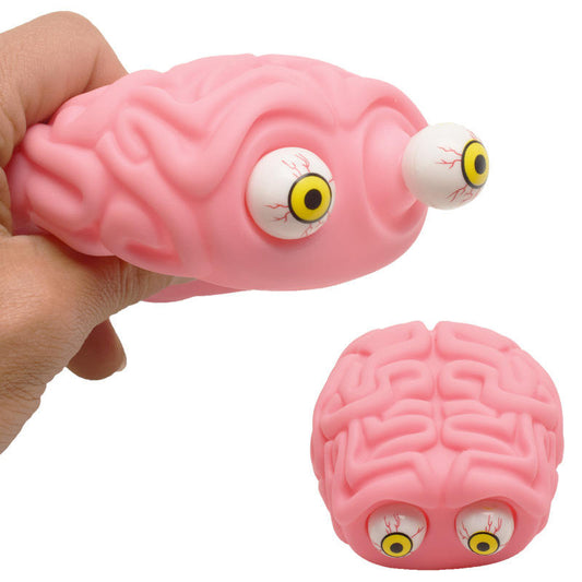 Halloween Eye-Popping Brain Squeeze Toy – Slow Rising Novelty Stress Relief Fidget Toy for Kids & Adults | Funny Halloween Gift