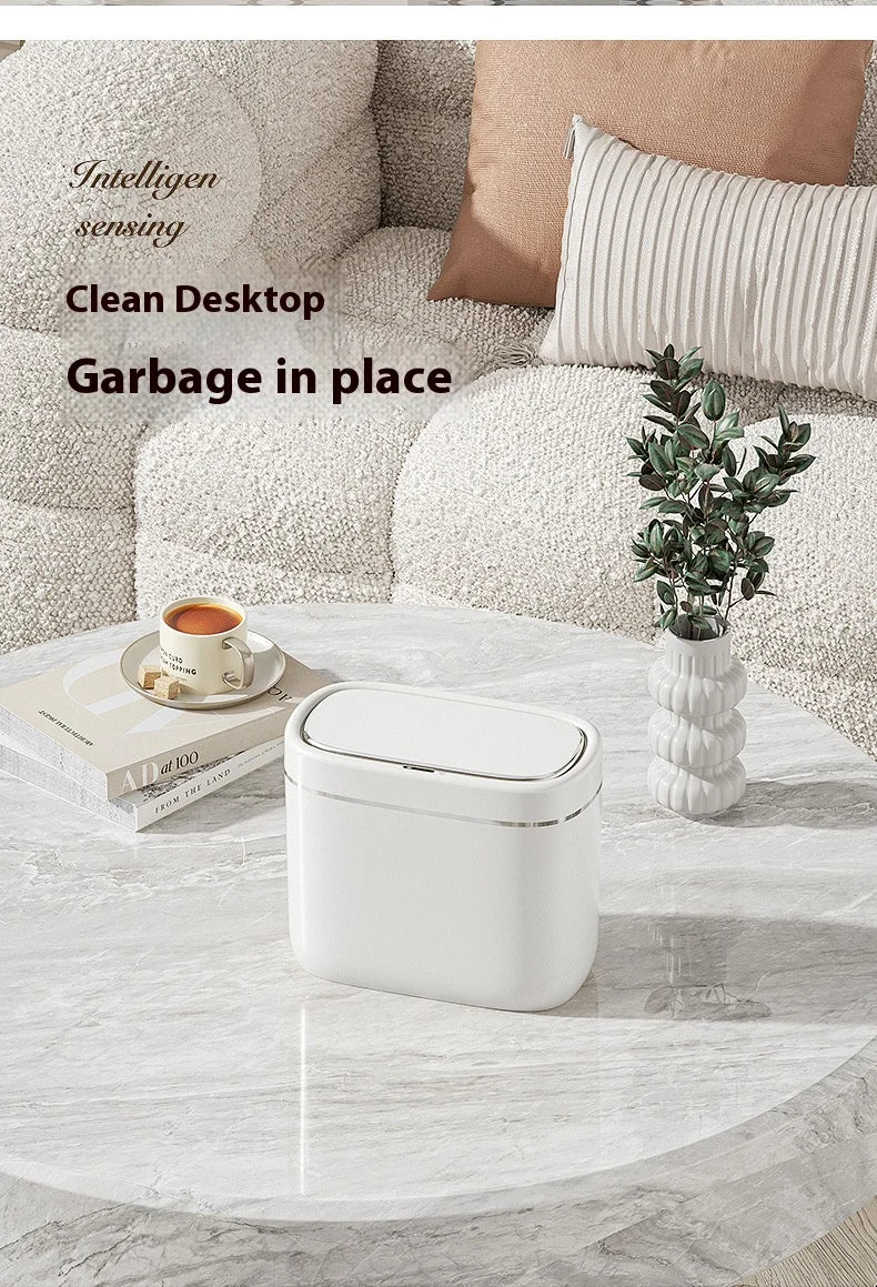 Smart Sensor Trash Can – Automatic Touchless Garbage Bin with Lid for Bathroom & Bedroom