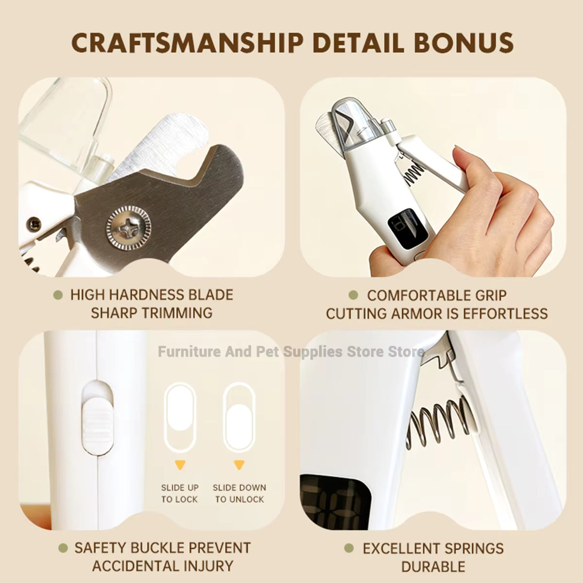 LED Pet Nail Clippers – Dual-Sided Cat & Dog Nail Trimmer with 5X Magnifier
