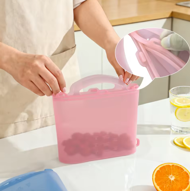 Reusable Silicone Food Bags for Meal Prep, Freezer Storage, Snacks & Produce