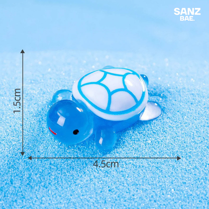 3D Resin Turtle Night Glow Figurine – Luminous Ocean Animal Miniature Collectible Toy | Surprise Blind Bag Gift