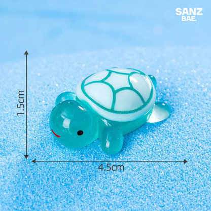 3D Resin Turtle Night Glow Figurine – Luminous Ocean Animal Miniature Collectible Toy | Surprise Blind Bag Gift