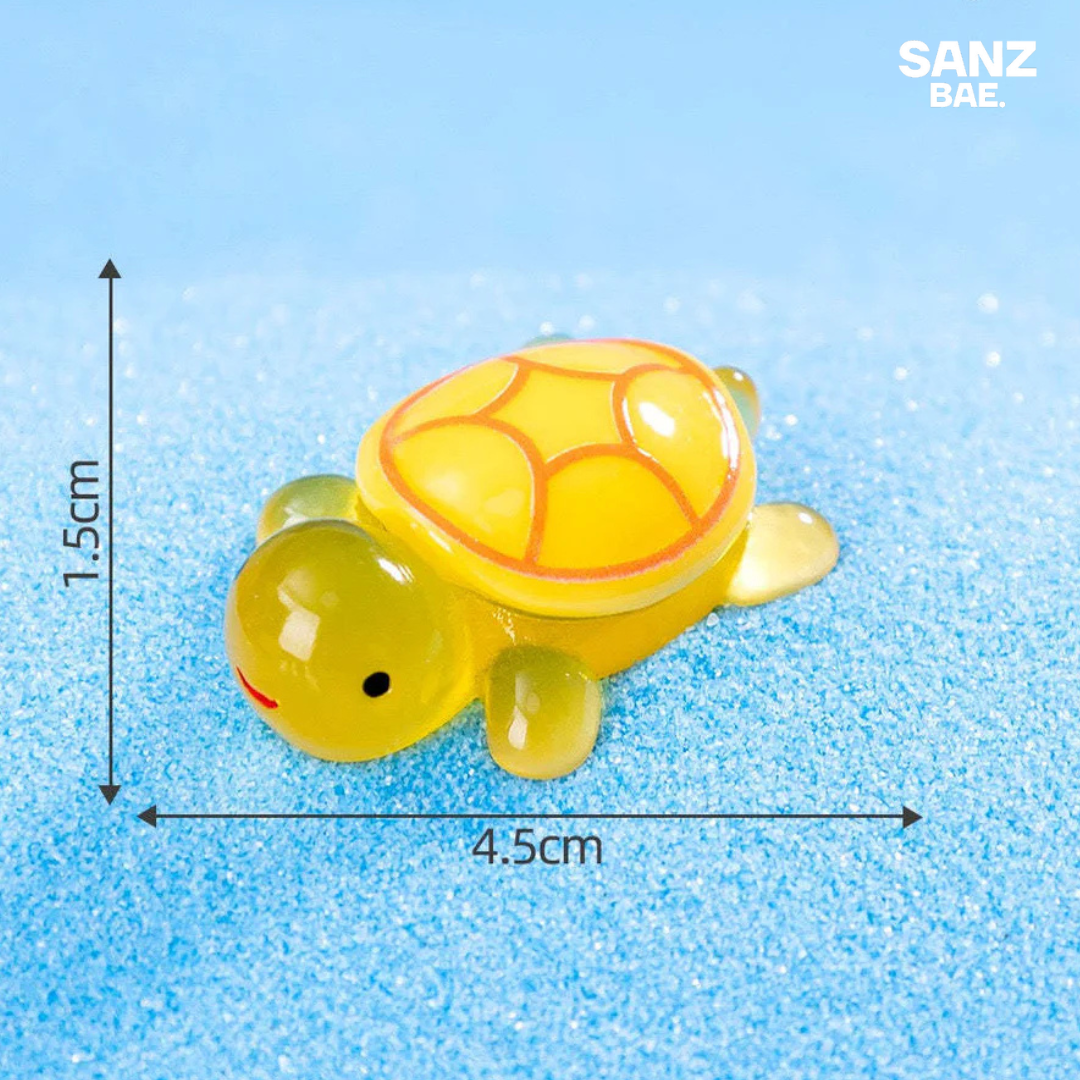 3D Resin Turtle Night Glow Figurine – Luminous Ocean Animal Miniature Collectible Toy | Surprise Blind Bag Gift