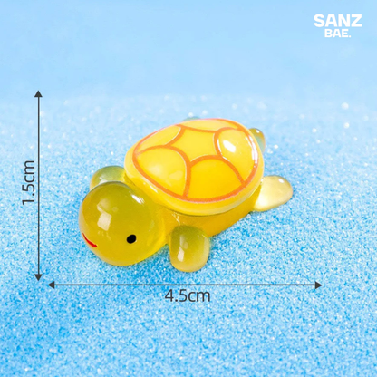 3D Resin Turtle Night Glow Figurine – Luminous Ocean Animal Miniature Collectible Toy | Surprise Blind Bag Gift