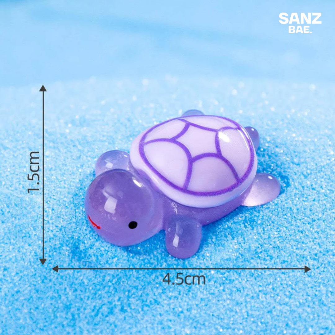 3D Resin Turtle Night Glow Figurine – Luminous Ocean Animal Miniature Collectible Toy | Surprise Blind Bag Gift