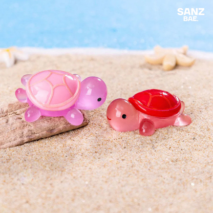 3D Resin Turtle Night Glow Figurine – Luminous Ocean Animal Miniature Collectible Toy | Surprise Blind Bag Gift