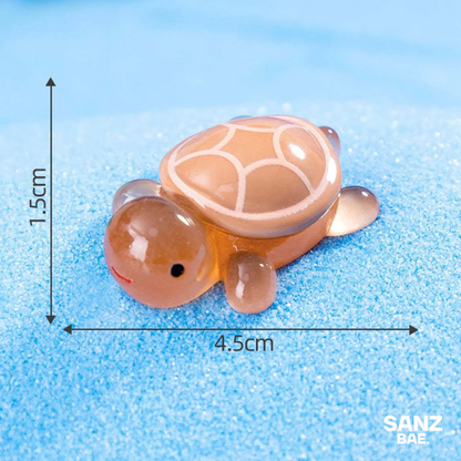 3D Resin Turtle Night Glow Figurine – Luminous Ocean Animal Miniature Collectible Toy | Surprise Blind Bag Gift