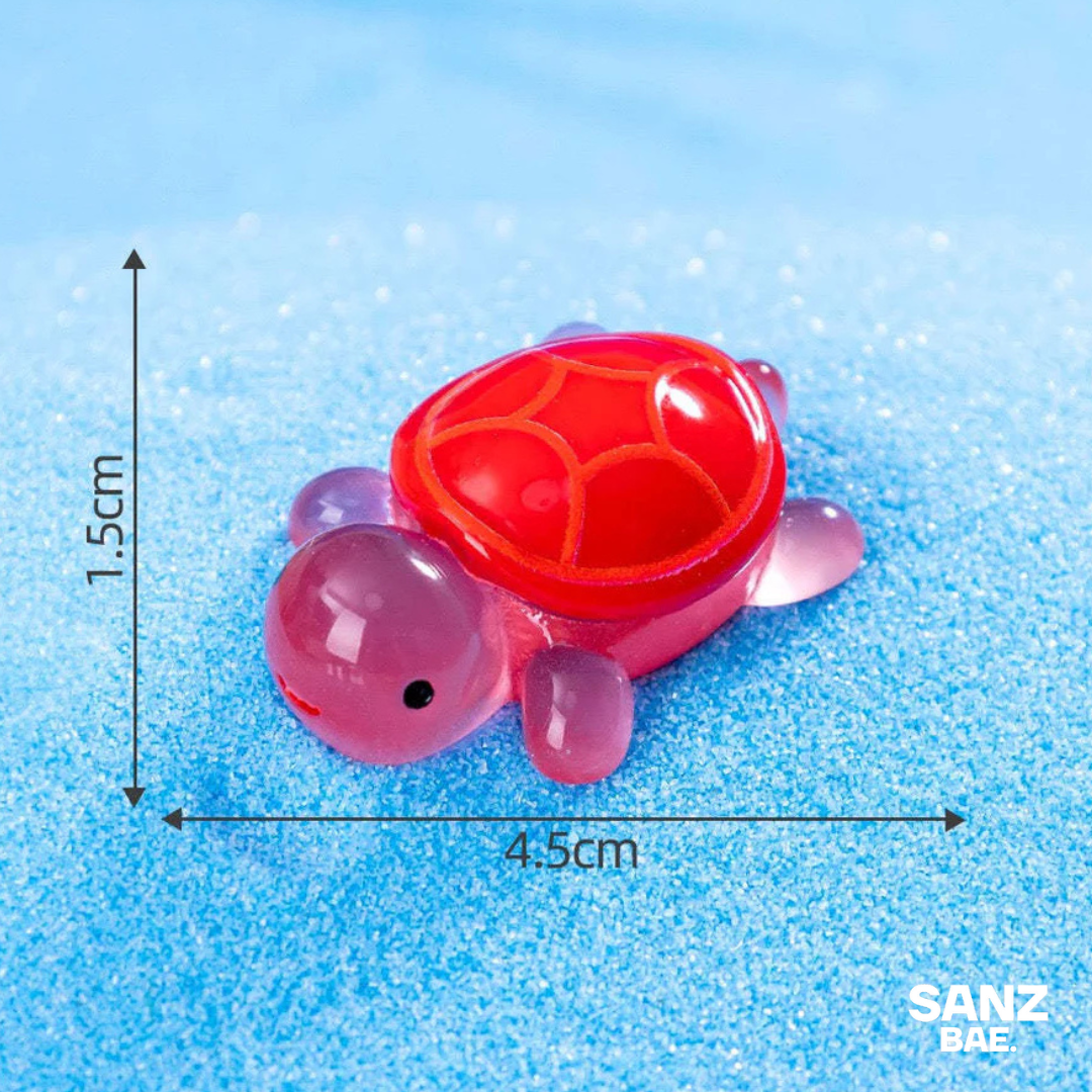 3D Resin Turtle Night Glow Figurine – Luminous Ocean Animal Miniature Collectible Toy | Surprise Blind Bag Gift