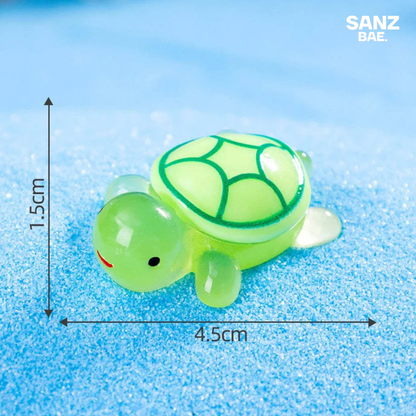3D Resin Turtle Night Glow Figurine – Luminous Ocean Animal Miniature Collectible Toy | Surprise Blind Bag Gift