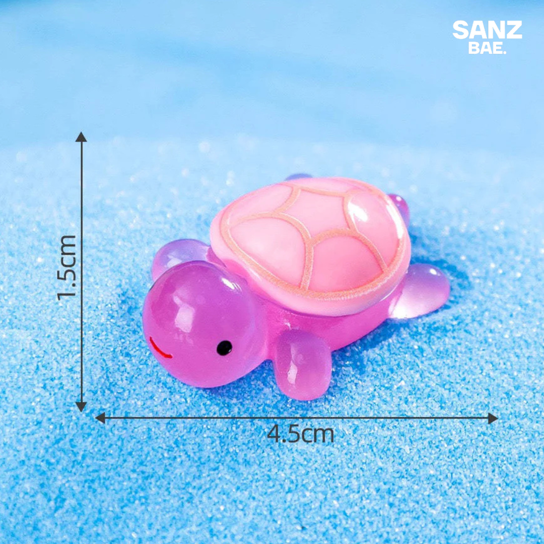 3D Resin Turtle Night Glow Figurine – Luminous Ocean Animal Miniature Collectible Toy | Surprise Blind Bag Gift