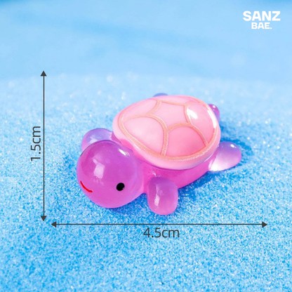 3D Resin Turtle Night Glow Figurine – Luminous Ocean Animal Miniature Collectible Toy | Surprise Blind Bag Gift