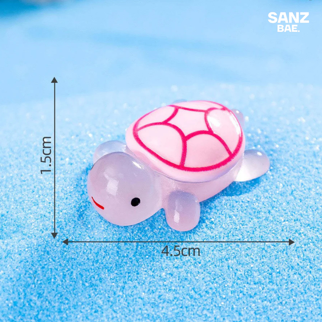 3D Resin Turtle Night Glow Figurine – Luminous Ocean Animal Miniature Collectible Toy | Surprise Blind Bag Gift