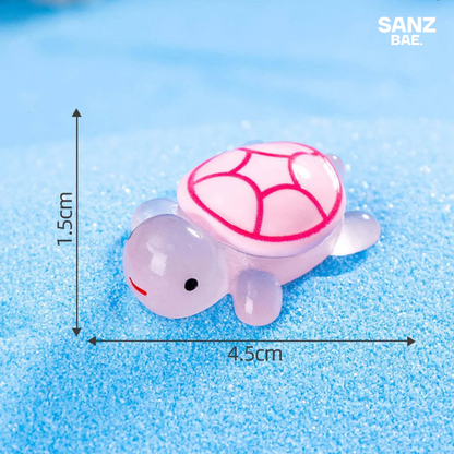 3D Resin Turtle Night Glow Figurine – Luminous Ocean Animal Miniature Collectible Toy | Surprise Blind Bag Gift