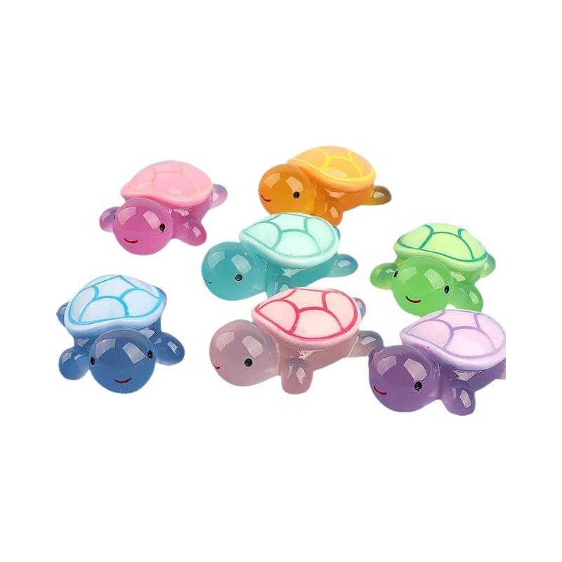 3D Resin Turtle Night Glow Figurine – Luminous Ocean Animal Miniature Collectible Toy | Surprise Blind Bag Gift