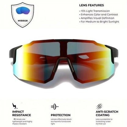 Oversized Wraparound Sport Sunglasses – UV400 Polarized Style Shield Shades for Men & Women, Outdoor Cycling, Running, Hiking & Sports Eyewear