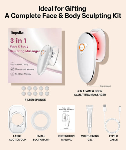 Windaily AM-820 Body Sculpting Massager – Cellulite Reduction & Lymphatic Drainage Machine | EMS Face & Body Slimming Device | Cupping & Gua Sha Home Spa Tool | Anti-Aging Skin Tightening Massager (Cordless, Rechargeable)