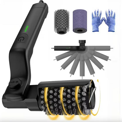 Motorized BBQ Grill Cleaner with Scraper, 36 Inch Handle & 3-Speed Power Control