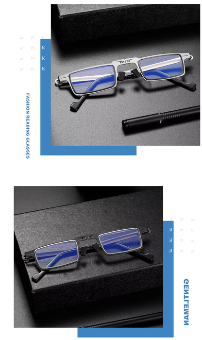 JY-X111 Foldable Blue Light Reading Glasses – Lightweight Square Frame Anti-Fatigue Eyewear for Elderly | High-Definition Clear Vision