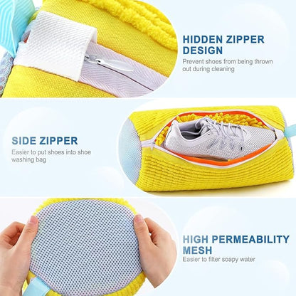 Sanzbae™ Shoe Washing Machine Bag – Premium Sneaker Laundry Bag with Soft Chenille Lining, Reusable Shoe Cleaner Protector for Washing Machines