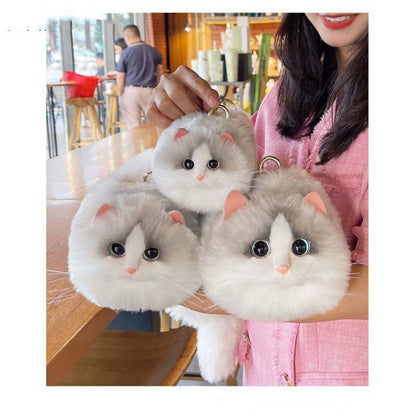 Realistic Plush Cat Handbag – Adorable Faux Fur Kitty Purse with Shoulder Strap | Cute Gift for Cat Lovers