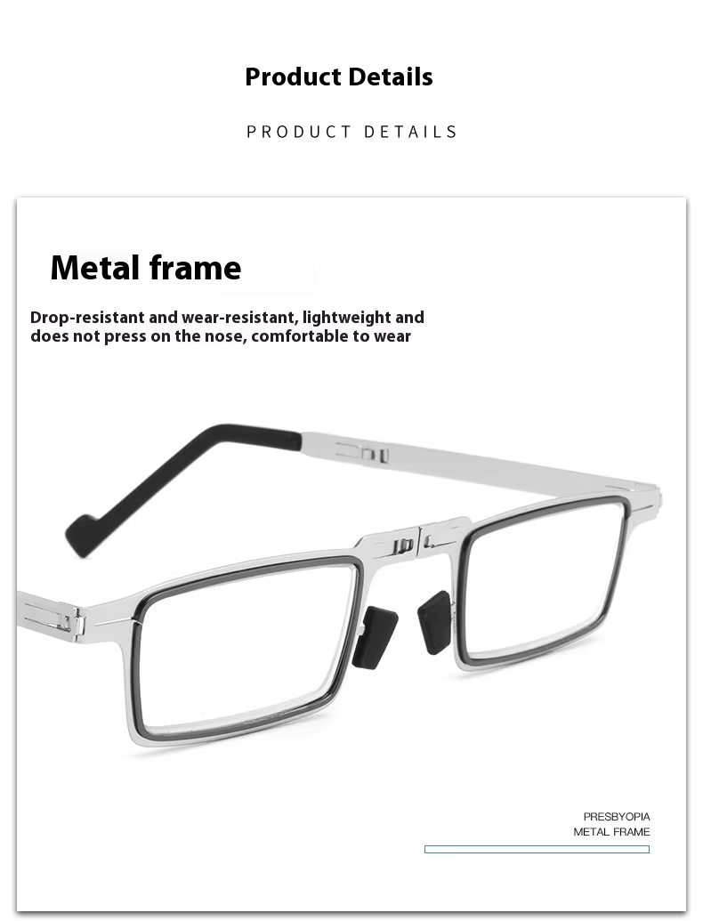JY-X111 Foldable Blue Light Reading Glasses – Lightweight Square Frame Anti-Fatigue Eyewear for Elderly | High-Definition Clear Vision
