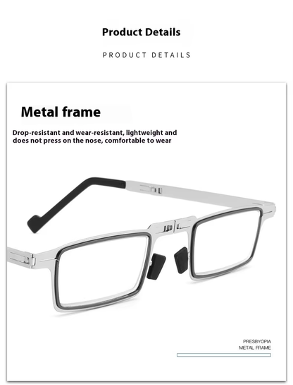 JY-X111 Foldable Blue Light Reading Glasses – Lightweight Square Frame Anti-Fatigue Eyewear for Elderly | High-Definition Clear Vision