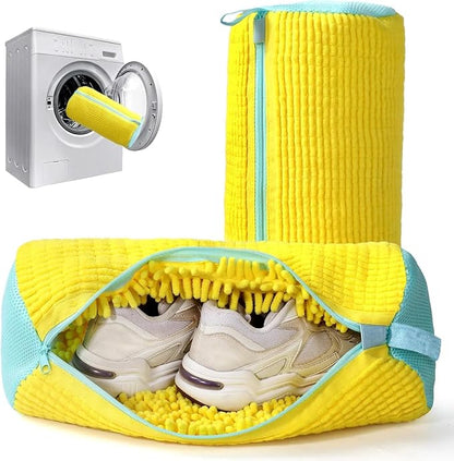 Sanzbae™ Shoe Washing Machine Bag – Premium Sneaker Laundry Bag with Soft Chenille Lining, Reusable Shoe Cleaner Protector for Washing Machines